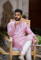 Mauve Silk Long Kurta