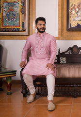 Mauve Silk Long Kurta