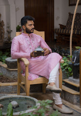 Mauve Silk Long Kurta