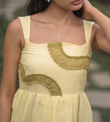 Butter Yellow Flare Dress