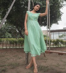 Aqua marine Mulsilk Dress