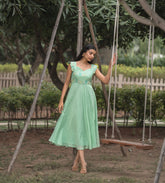 Aqua marine Mulsilk Dress