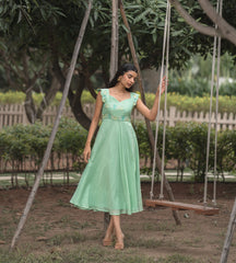 Aqua marine Mulsilk Dress