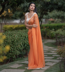 Tangerine Tide saree