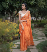 Tangerine Tide saree