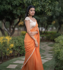 Tangerine Tide saree