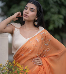 Tangerine Tide saree