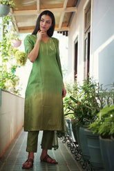 Green Ombre Co-ord Kurta Set With Pants