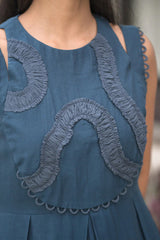 Deep Navy Mulsilk Dress