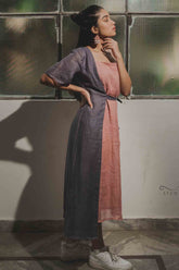 Mauve Single Jacket Calf Length Dress