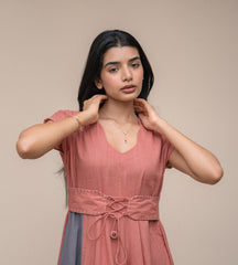 Dusty Rose Belted Dress