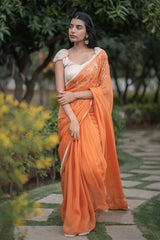 Tangerine Tide saree