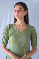 Sage Green Fit And Flare Dress