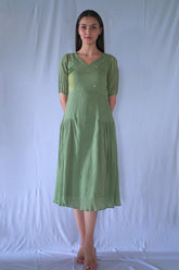 Sage Green Fit And Flare Dress