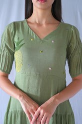 Sage Green Fit And Flare Dress