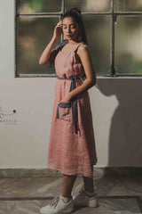Mauve Single Jacket Calf Length Dress