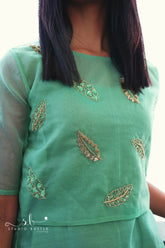 Blue Mul Chanderi Jacket Dress