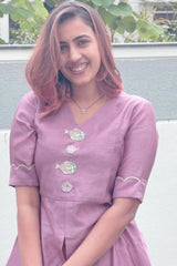 Green Fishes Motif Co-ord With Cigaratte Pants