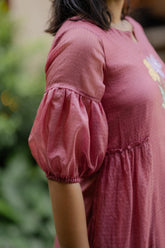 Plum Calf Length Dress