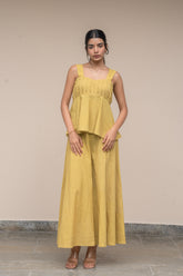 Mustard Pleated Co-ord Set