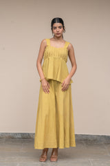 Mustard Pleated Co-ord Set