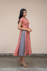 Dusty Rose Belted Dress