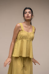 Mustard Pleated Co-ord Set
