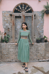Sage Green Jamdani Co-ord Dress
