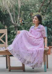 Flamingo Pink Double Collared Dress