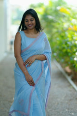 Powder Blue Saree