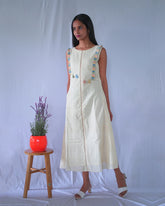 A_line Sleeveless Calf Length Dress