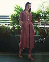 Brown Fishes Motif Co-ord Set