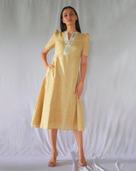 Mustard Fit and Flare Dress