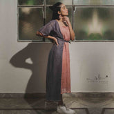 Mauve Single Jacket Calf Length Dress