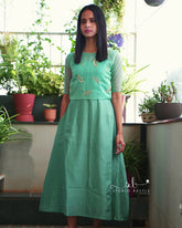 Blue Mul Chanderi Jacket Dress