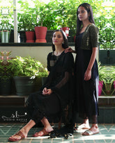 Black Mul Chanderi Pyjama Set