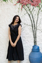 Black Calf Length Dress