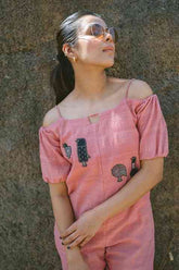 Mauve Cold Shoulders Jumpsuit