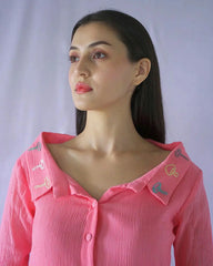 Crushed Cotton Pink Co-ord Set