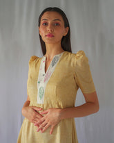 Mustard Fit and Flare Dress