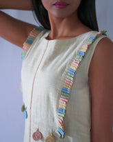 A_line Sleeveless Calf Length Dress