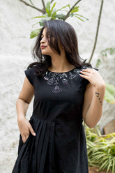 Black Calf Length Dress
