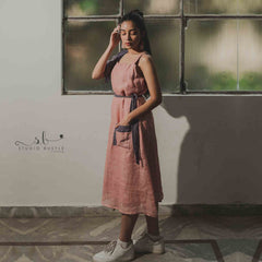 Mauve Single Jacket Calf Length Dress