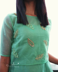 Blue Mul Chanderi Jacket Dress