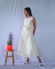 A_line Sleeveless Calf Length Dress