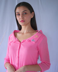 Crushed Cotton Pink Co-ord Set