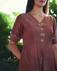 Brown Fishes Motif Co-ord Set