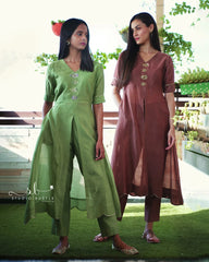 Brown Fishes Motif Co-ord Set