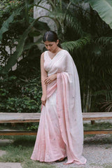 Pink Ombre Blossoms 2.0 Handloom Chanderi Saree