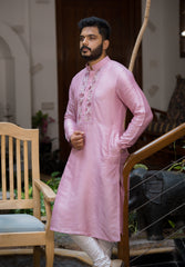 Mauve Silk Long Kurta